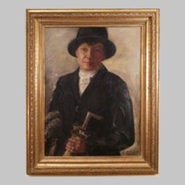 Dame mit Schirm