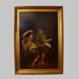 Unbekannte/r Künstler/in, Altmeisterkopie: Trauben- und Melonenesser nach Bartolomé Esteban Murillo, 19. Jhd.