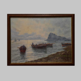 A. Giradi, Küste mit Booten, um 1900