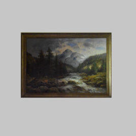 Unbekannte/r Künstler/in, Gebirgsbach mit Bergkulisse, 19. Jhd.