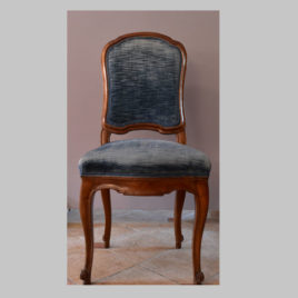 Satz von 6 blauen Polstersesseln, um 1760